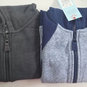 Grey and Navy Zip-Up Hooded Jackets Bundle!!! 5ct